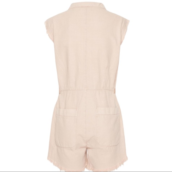 One Teaspoon x Free People Pallisades L Pink Short Denim Utility Romper Jumpsuit - Picture 5 of 10